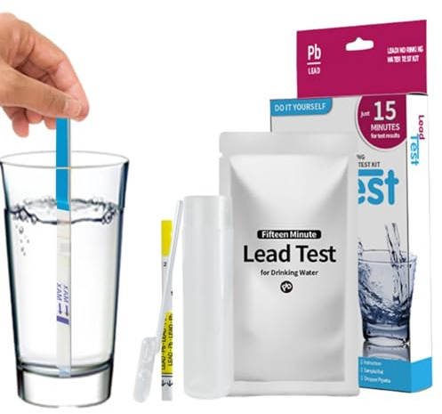 Kit zur Erkennung von Blei im Wasser: Teststreifen und Pipette, Haushaltstest für Trinkwasser, Brunnenwasser und Stadtwasser | Hohe Empfindlichkeit bis zu 15 PPB, Ergebnisse ra