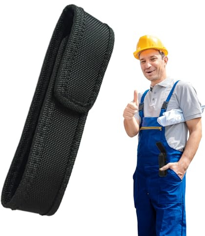 Taschenlampen-Holster – 17 x 4,5 cm, robuste Taschenlampen-Tasche für Gürtel, Gürtelclip, Taschenlampe, Tragetasche, Nylon-Blitzlicht-Tasche für Mechanikerweste
