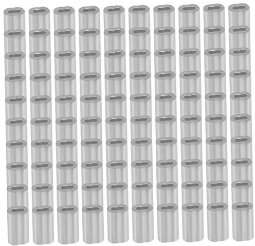 TOPPERFUN 100stücke Aluminium Crimp Sleeve Leichte Und Langlebige Drahtseilverbindungen Für Kabel Und Seilfixierungen Einfach Zu Verwenden Und Transportieren