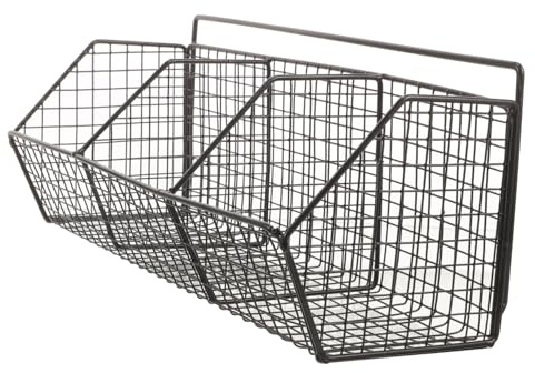 MUCKLILY Organisateur Mural Cuisine Noir Étagère De Rangement à 3 Niveaux Métal pour Oignons Gingembre Et Ail pour Petite La Cuisine Rangement Pratique