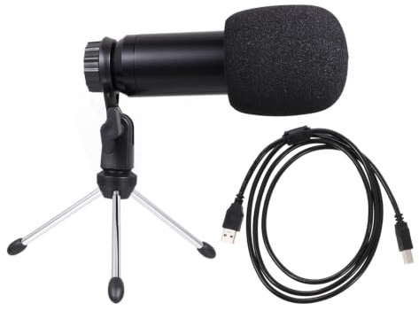 Parliky Bm800usb Kondensatormikrofon Satz 1 Satz für Laptop und Desktop PC | Schwarz, Kunststoffgehäuse, Stativ Enthalten, für Live Übertragung und Musikinstrumentenspiel