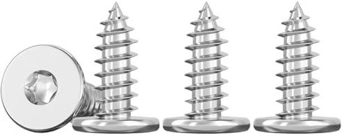 Drenky 50 Piezas M5x10mm Delgado Tornillo Torx Autorroscante En Acero Inox A2 V2A Tornillos Roscachapas Autoperforantes de Cabeza Plana Para FijacióN En Madera Y Proyectos DIY