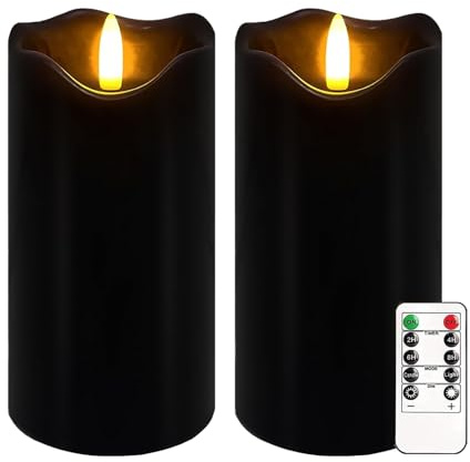 Halloween stearinljus, set med 2 6 tum x 3 tum flamlösa ljus med