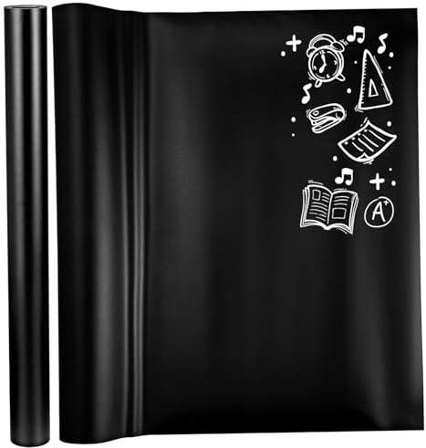 FUNNETOYU 2 Piezas Película Adhesiva Pizarra PVC Reutilizable para Oficina Escuela Múltiple Fácil de Cortar Aplicar