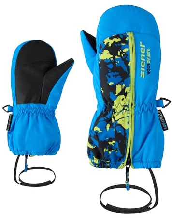 Ziener LANGELO-Z - Manopla de esquí para niños pequeños, Impermeable, puño Largo, Cremallera Larga, Azul Persa, 3