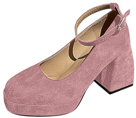 Escarpins élégantes à talons pour femme - Pieds larges - Chaussures de mariage - Chaussures de danse d'été confortables - Chaussures basses à talons hauts - Chaussures traditionnelles pour Dirndl à