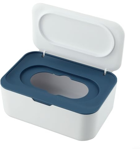 Niceminiwall Caja dispensadora de toallitas de plástico para toallitas húmedas para bebés con tapa, estuche de almacenamiento de pañuelos para el hogar, coche, oficina, baño, mantiene las toallitas