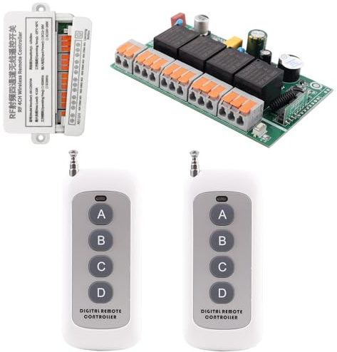 SUYUKUFU 12 V, 24 V, 36 V, kabelloser Schalter, elektrischer Anschluss, 4 Kanäle, Fernbedienung, Relais, 12 V-36 V, 10 A, Wechselschalter, Motor, Garagentor (DC 12 V-36 V/2 x Controller)