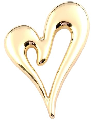 GATHINESS Spilla da Anniversario o Festa Elegante e Semplice in Lega Oro a Forma di Cuore Accessorio Decorativo per Donna per Cappotti e Outfit
