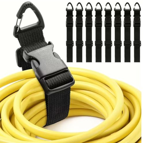 Bridas Reutilizables Ajustables con Hebilla Triangular, Organizador de Cables y Mangueras de Nylon, Capacidad 22 kg, Pack de 8 Piezas