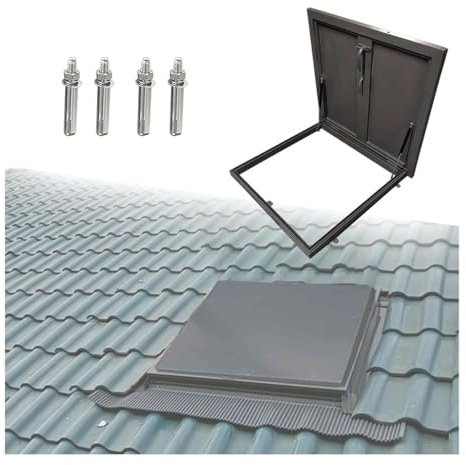 lucernario Lucernario for botola da tetto zincato, finestra con ammortizzatore a gas, piastra di copertura for ventilazione a soppalco tetto(95 * 95cm)