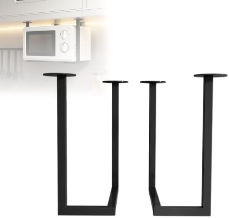 Staffa di supporto a parete per microonde, portata fino a 100 kg (220 libbre); supporto da parete per microonde, forno, tostapane e utensili da cucina(Black)