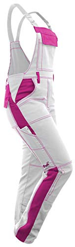 strongAnt Latzhose Damen stretch Arbeitshose für Frauen mit Kniepolstertaschen Baumwolle Cargo Hose Schwarz Grau Pink