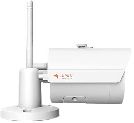 LUPUS LE202 Telecamera IP WLAN, mini telecamera di sorveglianza per esterni, visione notturna, alloggiamento in metallo, inclusa app Android + iOS e software PC/MAC Bianco