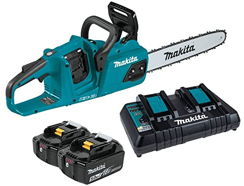 Makita XCU07PT 18V X2 (36V) LXT Lithium-Ion Brushless Cordless (5.0Ah) 14 Chain Saw Kit, Teal