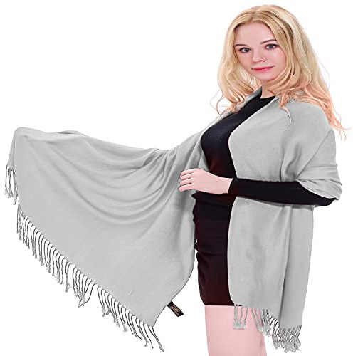 CJ Apparel Enfärgad Design Sjal, Silvergrå mix, en storlek