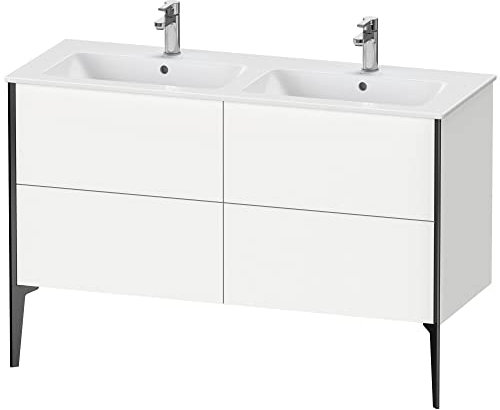 Duravit XViu 4485 Waschtischunterbau stehend, 4 Auszüge, für Doppelwaschtisch ME by Starck 233613, 1280x480 mm, Farbe (Front/Korpus): schwarz matt/weiß matt - XV44850B218