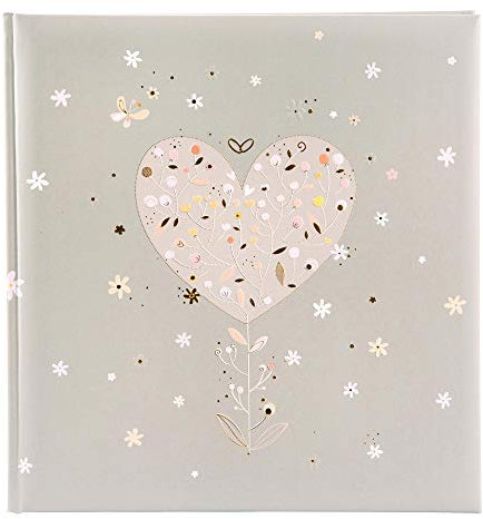 goldbuch Hochzeitsalbum Elegant Heart im Turnowsky Design Fotoalbum mit 60 weißen Seiten und Pergamin Erinnerungsalbum mit Goldprägung Kunstdruck Album mit Blumen Herz Papier ca. 30 x 31 x 4 cm 08 184