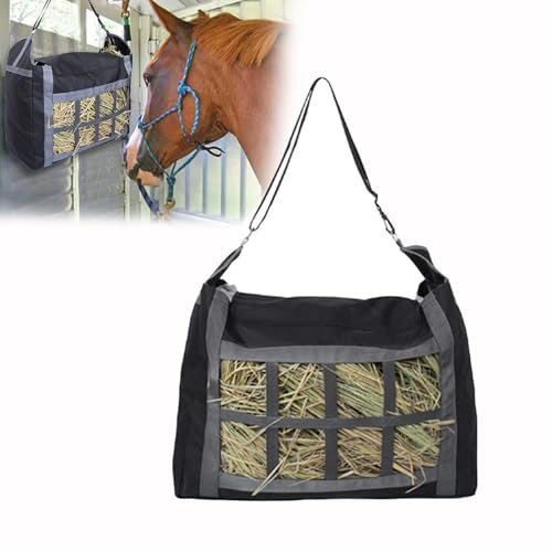 TuoP Sac à Foin à Alimentation Lente – Filet de Rangement pour Cheval, âne, chèvre, réglable, Super résistant, réduit Les déchets (1 pièce)
