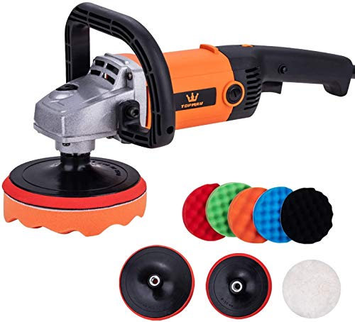 TOPWAY Car Polisher Set 180mm and 150mm Electronic Variable Speed Angle Sander with Accessories