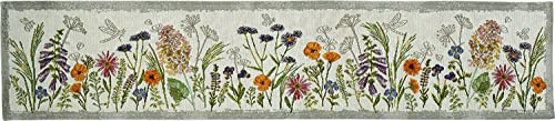 Sander Tischband Tischläufer Garden Delight Frühling Gobelin 20 x 96cm Artikel 61924 Fb. 40 Creme bunt Blumen Wiese