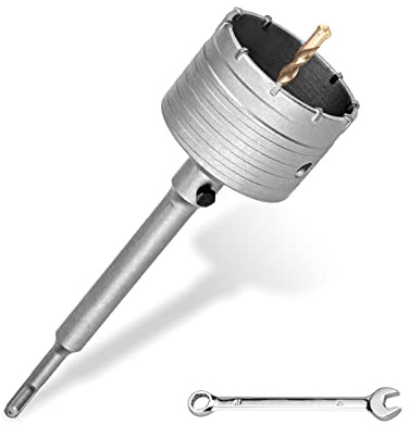Set di punte per trapano SDS Plus, diametro 70 mm, filettatura M22, SDS Plus, adattatore 220 mm e punta di centraggio 8x110 mm, per sega a tazza per muratura, pietra artificiale, marmo (70 mm)