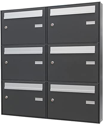 Cassette postali da esterno 6 posti P21 colore grigio antracite e argento