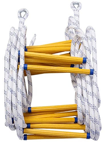 Scala Antincendio Scala di Corda 10 Metri Scala in Corda in Resina Resistente all'Usura, Scala Rampicante All'aperto di Sicurezza, Scala di Fuga Pieghevole E Riutilizzabile, Veloce da Distribuire (Co