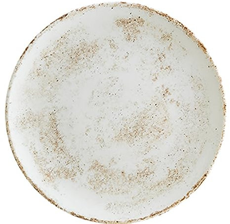 Bonna Lot de 6 assiettes à petit-déjeuner, assiettes à pain, assiettes à gâteau, assiettes à apéritif, assiettes à salade, petites assiettes plates, 17 cm, vaisselle crème, marron, Nacrous Matt