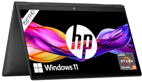 HP Envy x360 2-in-1 Laptop | 15,6 FHD-Touchscreen | AMD Ryzen 5 7530U | 16 GB DDR4 RAM | 512 GB SSD | AMD Radeon Grafik | Windows 11 Home | QWERTZ | Schwarz