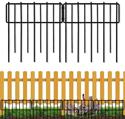Animal Barrier Fence, 12In(H) x 28.00Ft(L) Upgrade 1.26 in Gap Decorative Fences No Dig Fence for Rabbit and Dog, Rustproof Metal Wire Garden Fence Border for Garden Patio Landscaping,26 PCS