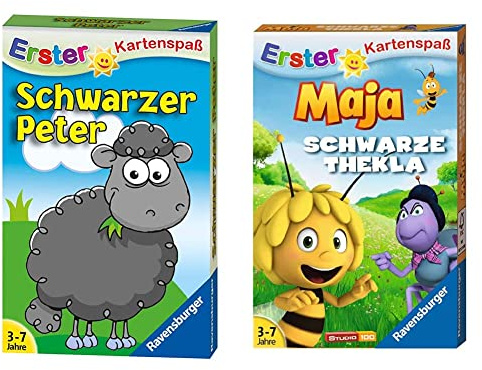 Ravensburger 20432 - Schwarzer Peter - Schaf, Kartenspiele ab 3 Jahren & 20328 - Biene Maja Schwarze Thekla, Kartenspiele ab 3 Jahren