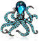 Yurosiay Strass Oktopus Brosche - Bunt Ozean Tier Vintage Kristall Diamant Anstecknadel - Modern Nette Damen Schmuck für Bankett Party Blau