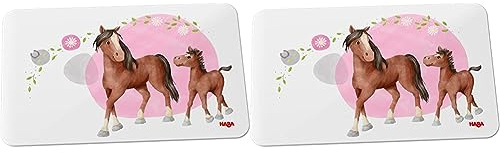 HABA 305703 - Schneidebrett für Kinder, Frühstücksbrettchen für Kinder mit Pferdemotiv, bunt, 1 Stück (2er Pack)