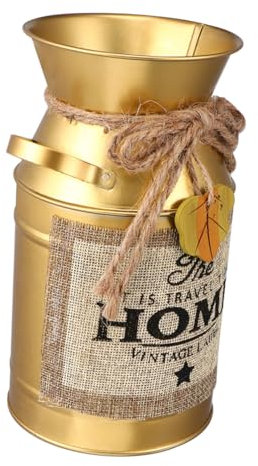 Didiseaon Vintage Style Flower Holer Desktop Vase Home Vase Elegant Flower Bucket Gold Decor