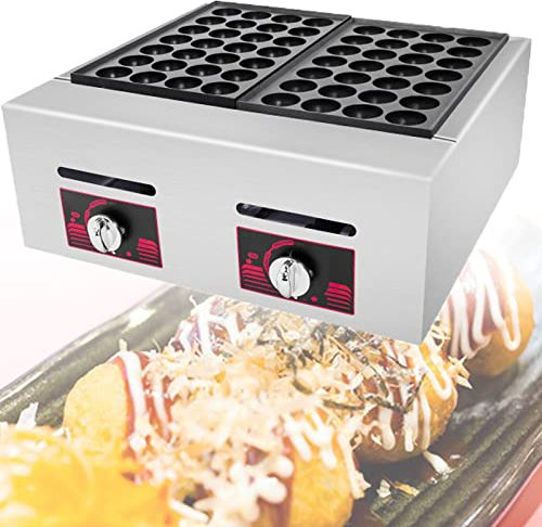 JINGEDD Kommerzielle Tintenfisch -Ballmaschine Takoyaki Maker 56 LöCher 40 Mm Nicht -Stick Japaner Takoyaki Octopus Ball Maker Fast Food Restaurant Small Restaurant Food Street