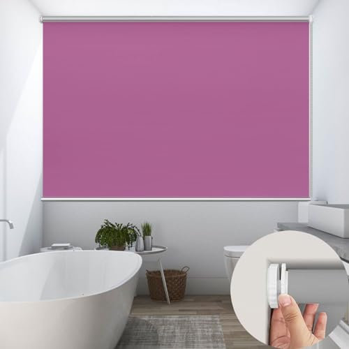 Thermo Rollo Klemmfix ohne Bohren 85 x 190 cm, Hitzeschutz und Sichtschutz, Rollos für Fenster Klemmfix, inkl Montagematerial für Fenster & Tür, Rosa