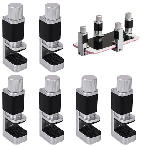 Nizirioo 6 pièces de fixation de pince métallique réglable, pince d'affichage LCD, pince de fixation clip écran LCD, outils de réparation d'écran de téléphone réglables pour smartphone et ordinateur