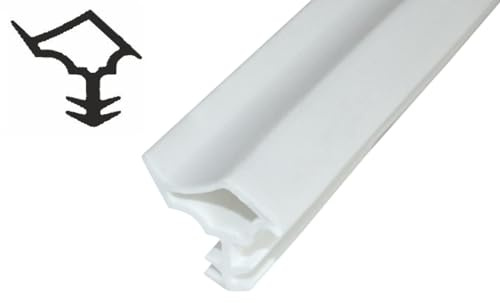 SN-TEC Stahlzargendichtung, Türdichtung, Ersatzdichtung, Z 1130, Breite: 14mm, Höhe: 14mm zum einstecken, Farbauswahl : weiß/grau (Weiß, 5 Meter)