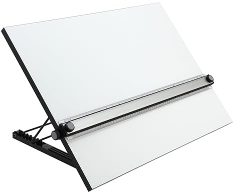 Acurit PXB 50,8 x 66 cm Zeichenbrett für Künstler und Designer, tragbarer Arbeitsplatz zum Zeichnen, Skizzieren, Zeichnen, Malen – mehrwinkelige, laminierte Oberfläche mit Lineal und paralleler