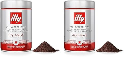 illy Classico Medium Roast Coffee, 100% Arabica, 500g (Pack of 2)