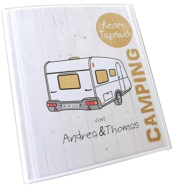 Camping-Reise-Tagebuch für Wohnwagen PERSONALISIERBAR Namen und Kennzeichen Ringbuch DIN A5