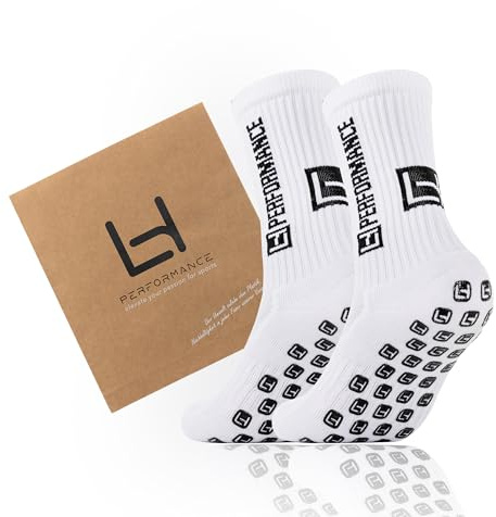LHP Grip Socken Herren, Damen & Kinder 2 Paar – Fußball Socken mit Anti-Rutsch Noppen & Kompression – 3 Größen 32-47 – Rutschfeste Sportsocken für Fußball, Tennis, Handball & Laufen
