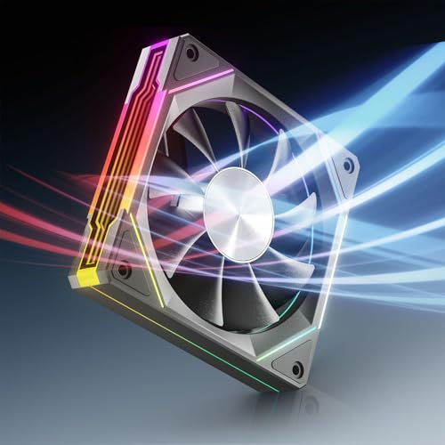 AsiaHorse Ventilateur de boîtier PC ARGB 120MM [Infinity Mirror] [HDB] Ventilateur RGB 1800RPM 5V 3PIN ARGB et ventilateur PWM 12V 4PIN durée de vie de 50000H AMICIPro Noir