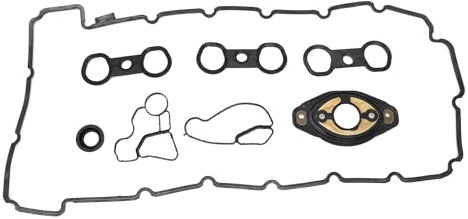 A ABSOPRO Junta De Tapa De Válvula No.11127582245 Con Junta De Eje Excéntrico Sello De Válvula De Cabeza De Cilindro para BMW E82 128I 2008-2013 Negro 1 Set