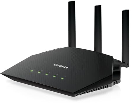 NETGEAR Nighthawk WiFi 6 Router (RAX36) - Caratteristiche di sicurezza, Velocità wireless AX3000 3 Gbps - Router Internet Gigabit Dual Band - Copre 2.000 mq. ft., 25 Dispositivi: VPN