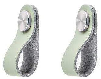 AIXILAN Möbelgriffe Lederknopf, Schubladengriffe, 2er-Pack Leder-Kommodenknöpfe mit Schrauben, Einloch-Ledergriffe for Kommoden, Schubladengriffe aus Edelstahl, Schrankmöbel-Zugknopf(Mint Green)