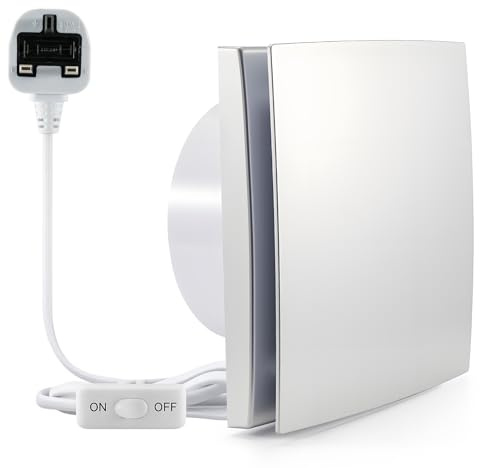 GROWNEER Window Extractor Fan 90mm, 102 m³/h, 4 Inch Wall Mounted Bathroom Exhaust Fan for Kitchen Shower Toilet Attic