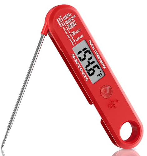 ModHm Digital Meat Thermometer – Fast & Accurate Wireless Food Thermometer for Cooking, Baking, BBQ, Oven, and Kitchen Use – Meat Thermometer Probe with 304 Stainless Steel (Red)