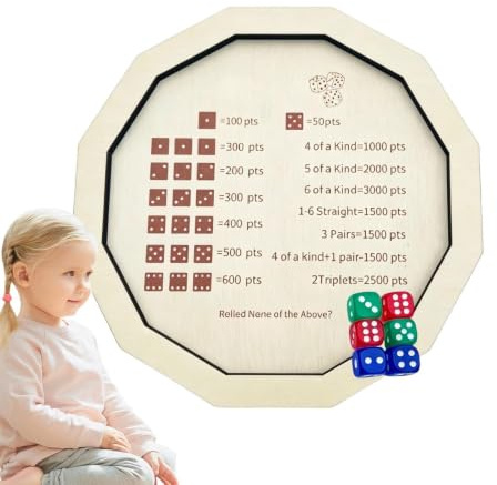 Jubilofex Würfelbrett | Würfelbrett für Rollenspiele, tragbares Tablett aus Holz, klassisches Tablett für Abendspiele mit der und Reisen für Erwachsene